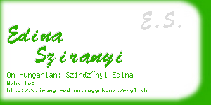 edina sziranyi business card